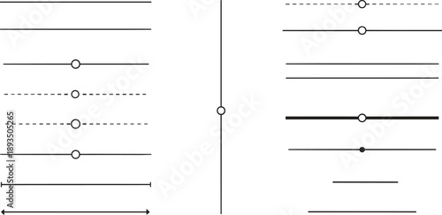 Minimal UI slider controls and divider lines set, clean monochrome interface elements, flat design components for modern web applications