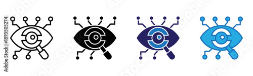 Vision Icon Multi Style Vector Illustration