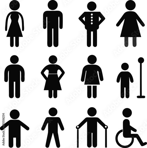 Set of symbols representing various individuals and accessibility