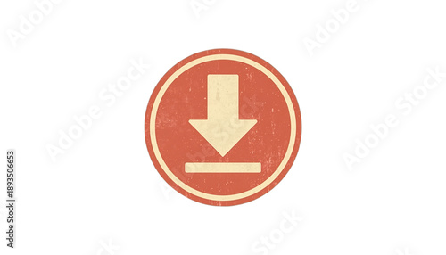 Free Download A red and beige download icon on transparent background - GFXLoad