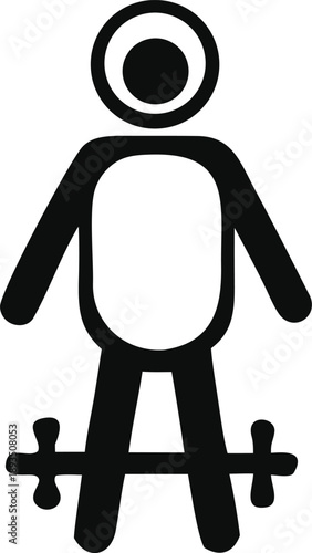 Minimalist human figure with large head