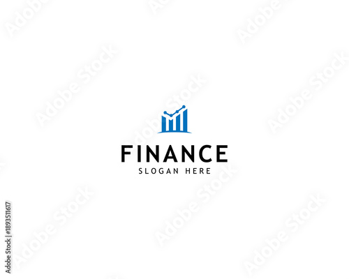 Finance Business Financial Accounting Chart Graph Bar Diagram Vector Logo Design Illustration