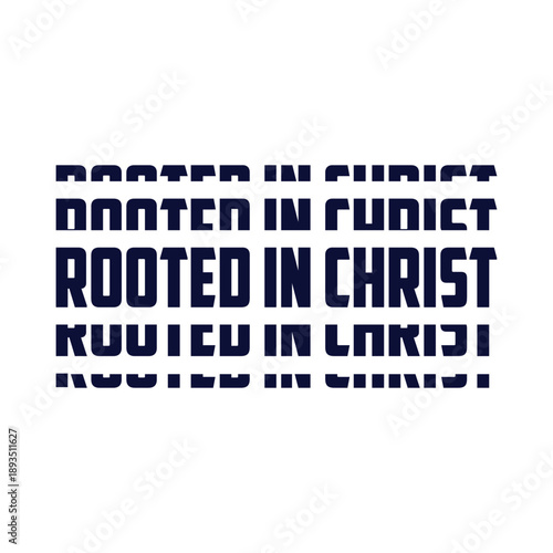 Rooted in christ t shirt design with cross and tree roots