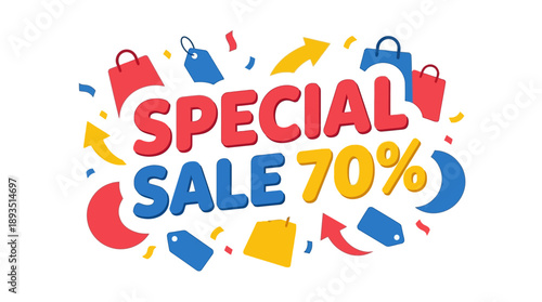 Exciting Special Sale Event on Products - Limited Time Offer, Online Store, Graphic Design, Colorful, Promotional Banner