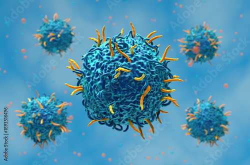 фотографія CAR T cell therapy - Closeup view 3d illustration