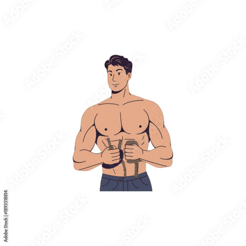 muscular man isolated on white background