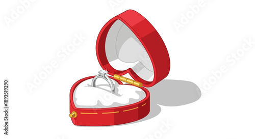 Diamond Ring in Red Jewelry Box.