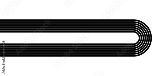 Vector pattern of black parallel lines on a white background in retro style. Decorative design element for advertising, packaging, sportswear. Sports vector background. Competition. eps10
