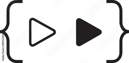 Fast forward button icon or next step symbol play media player control