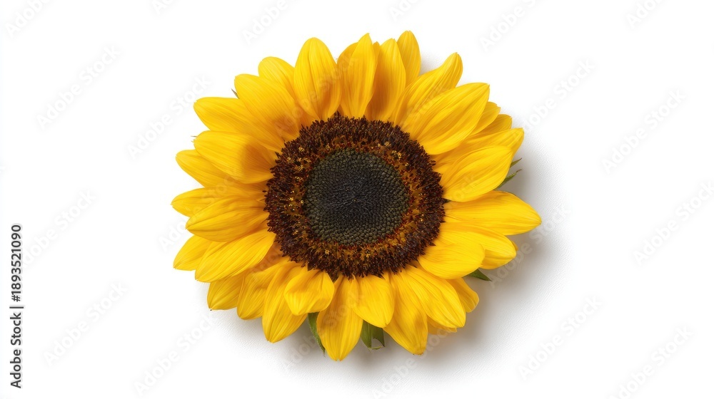 Fototapeta premium Close Up Yellow Sunflower On White Background