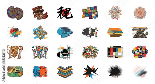 Ancient Chinese characters and temples illustration showcasing cultural heritage and traditional architecture