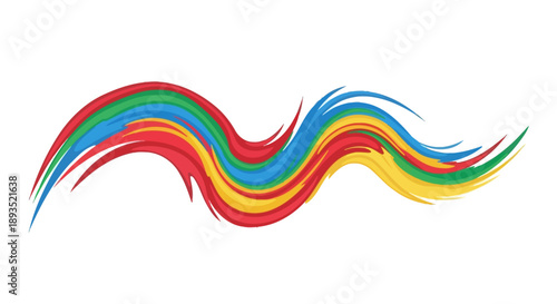 Diverse community embracing peace symbol in a vibrant, wavy illustration showcasing unity and harmony