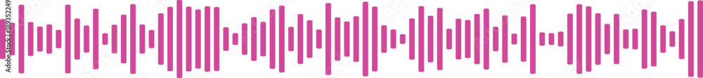 Fototapeta premium Playful pink sound wave bars, representing vibrant music, party atmosphere, and digital audio.