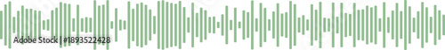 Green sound wave graphic on white background, symbolizing audio, music, and voice technology. Clean digital waveform for broadcast, recording, or podcast. Abstract modern design.