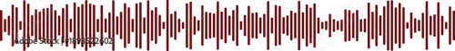 Deep red sound wave visualization, suitable for representing intense audio, music, or data.
