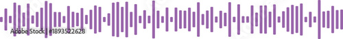 Abstract purple sound wave bars, a graphic representation of audio, music, and digital sound.