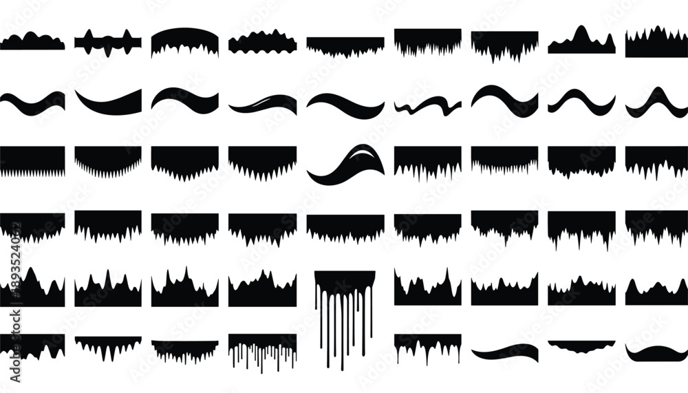 custom made wallpaper toronto digitalBlack silhouette design elements featuring dripping textures and jagged edge variations