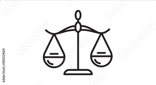 Scales of justice icon balance of law symbol concept graphic design