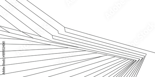 Abstract angular perspective line background with sharp linear strokes minimal black outline modern vector design element for architecture tech and creative layouts