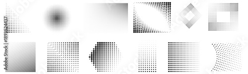 Dotted shape. Abstract halftone dot pattern with half tone gradient shapes. vector illustration 