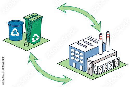 Recycling process in industrial setting