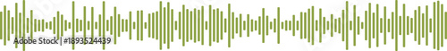 Olive green sound wave graphic on a white background, symbolizing audio, music, and voice. Clean, modern digital waveform illustration for technology, broadcast, or podcast. Vector element.