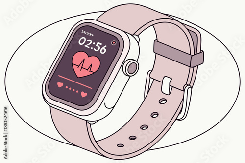 Smartwatch displaying heart rate
