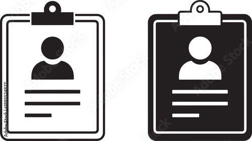 Identification card or badge vector icons for access