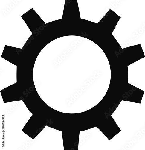 Black and white gear icon representing mechanical engineering