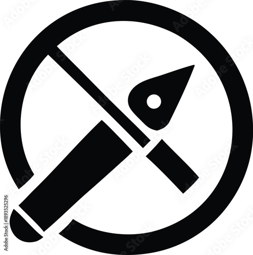 Prohibited writing implements symbol
