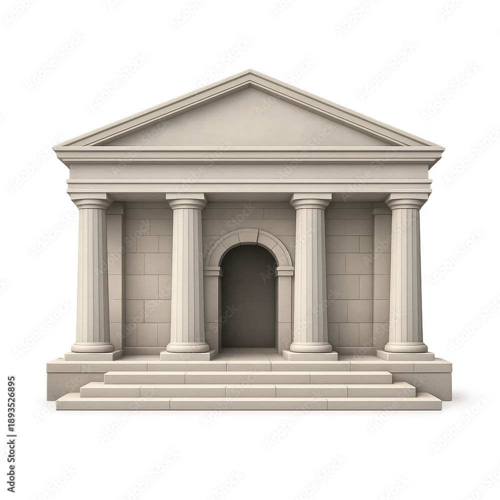 Obraz premium Classical stone bank building with tall columns and a grand entrance representing a financial institution stability authority and traditional banking.