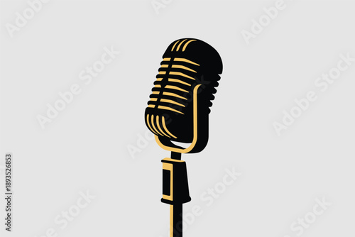 Retro Studio Microphone Icon, broadcasting concept