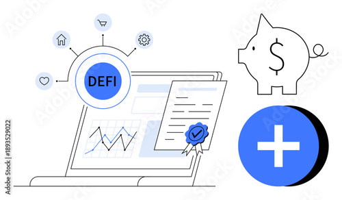 Decentralized finance concept. DeFi networks, secure transactions, and innovative tools redefine traditional banking. DeFi offers digital accessibility, financial empowerment, and smart solutions