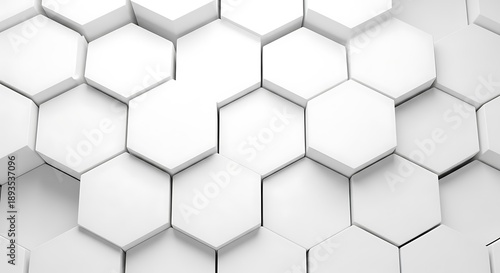 Abstract White Hexagon Pattern - Modern and Minimalist Design.