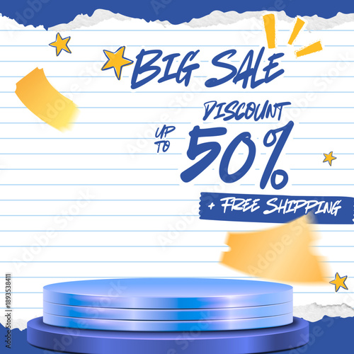 Flash sale background. Mega sale, Big sale poster. Vector illustration for shopping day, online shopping, special Offer coupon, voucher, banner template, websites, social media advertising.