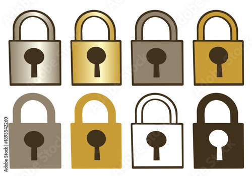 鍵のイラストレーションセット。