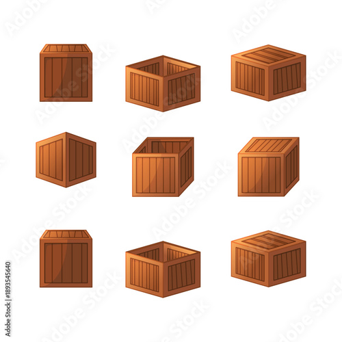 Wooden Crate Collection: Sturdy Brown Boxes For Storage, Shipping, And Rustic Decor