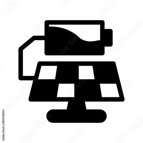 Solar cell and battery icon