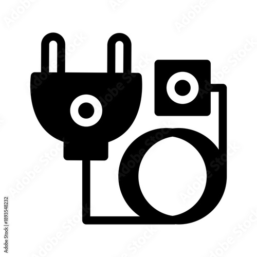 Power plug with two pin icon