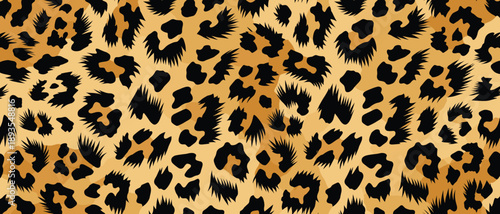 A leopard's wild skin pattern with fur texture on a surface background