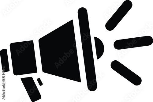 Silhouette megaphone announcement symbol with sound waves illustration vector
