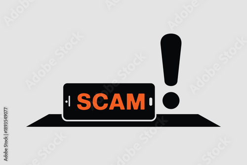 Mobile Scam Alert, cybersecurity warning concept
