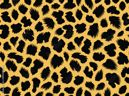 A close-up view of a leopard's fur pattern on animal skin texture surface background