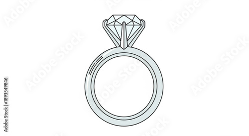 Diamond engagement ring elegant solitaire jewelry design symbol of love and commitment for wedding invitations and luxury branding isolated on white