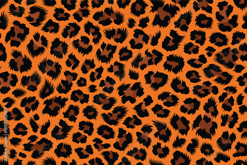 A close-up view of leopard fur texture on animal skin surface with wild pattern on background