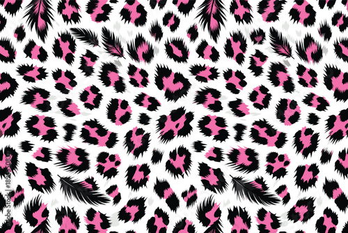 Wild leopard animal skin fur texture pattern on surface background illustration