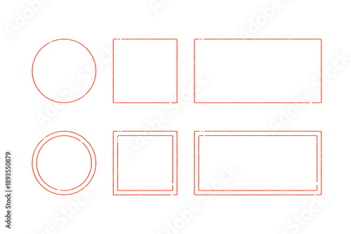 様々な形状をした印鑑風のフレームセット