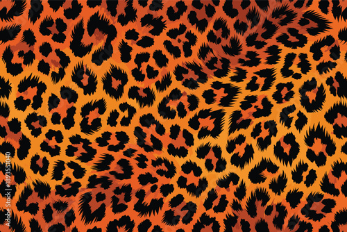 Wild leopard animal skin fur texture on vibrant surface background with intricate pattern