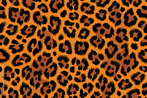 Leopard skin texture on fur surface background close-up