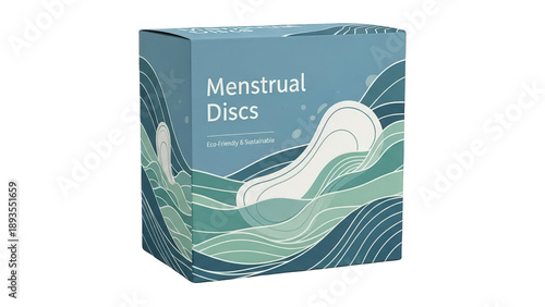 Eco-Friendly and Sustainable Menstrual Discs Packaging – Premium Biodegradable Menstrual Discs for Comfortable and Leak-Proof Period Care – isolated on transparent background 